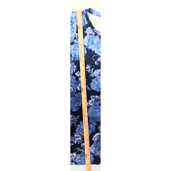 Isaac Mizrahi Live! Dress Women's Size S Blue Floral Pima V-Neck Swing Pre-owned - Picture 10 of 10